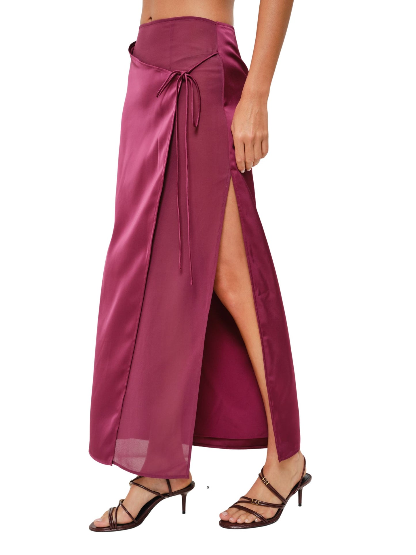 Halle Satin Chiffon Mixed Skirt