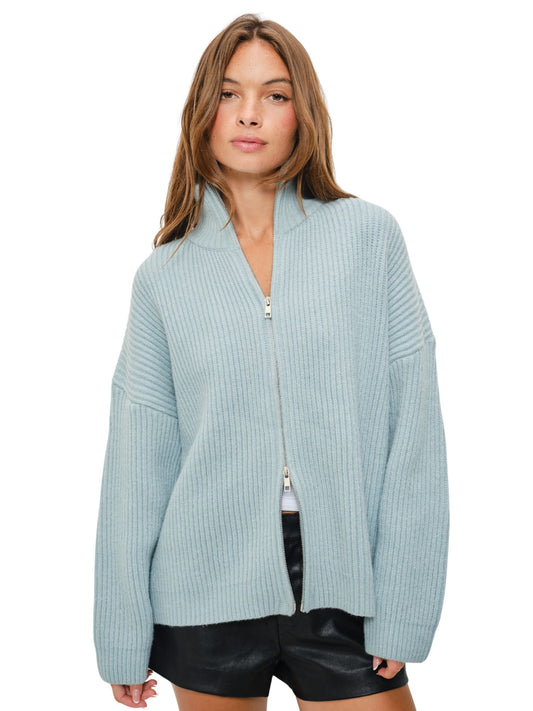 Kathy Mocked Neck Zip Up Jacket