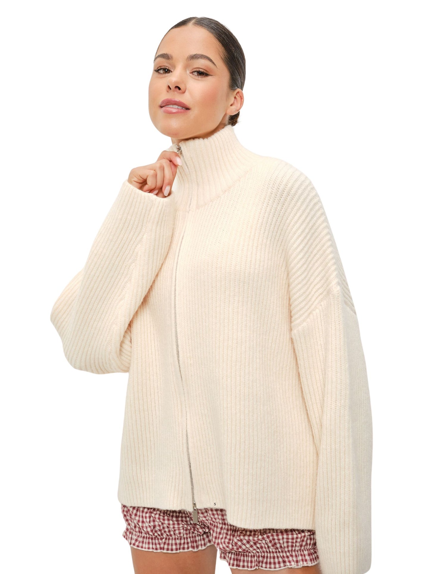 Kathy Mocked Neck Zip Up Jacket