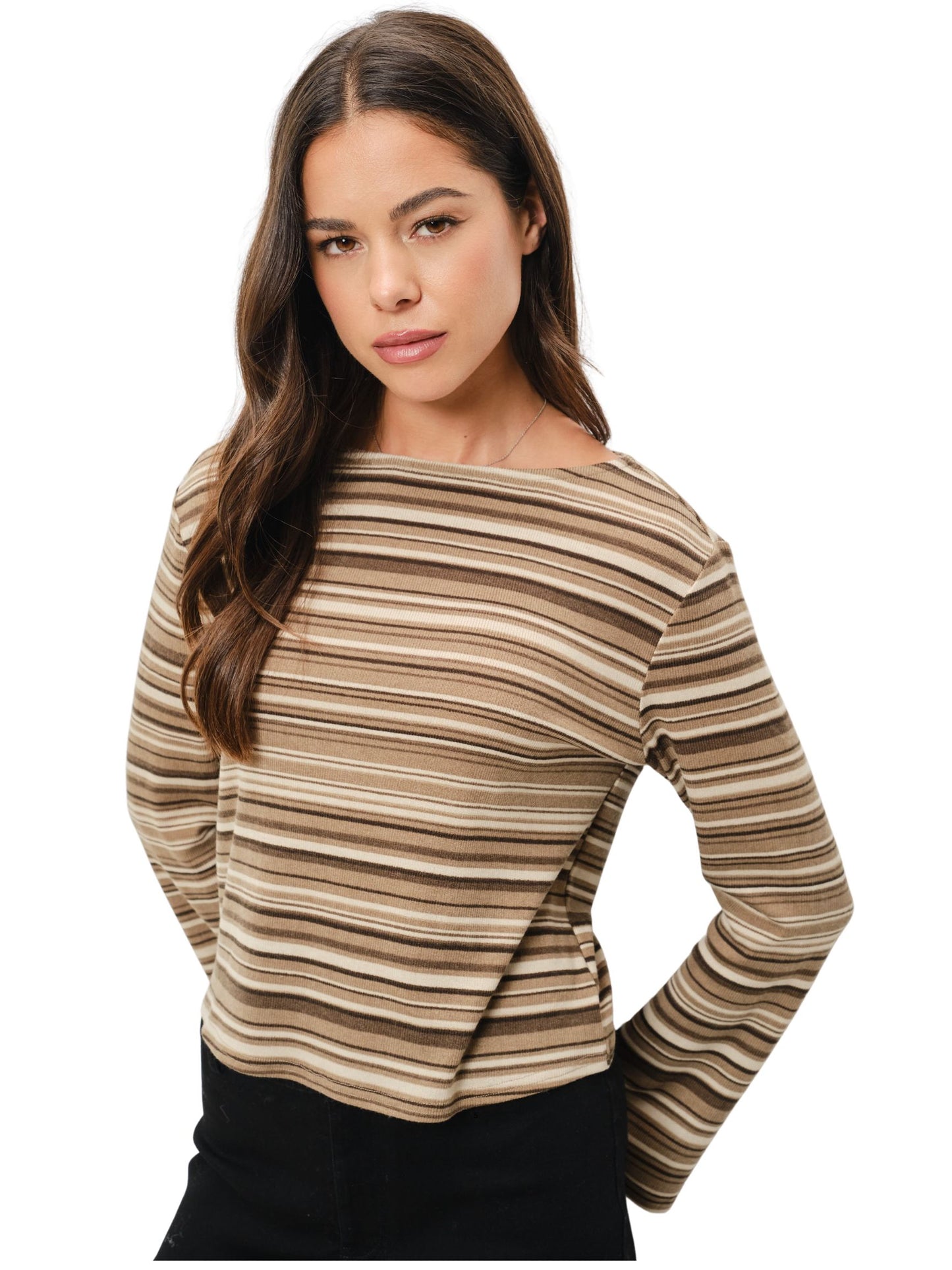Emmett Striped Boat Neck Top
