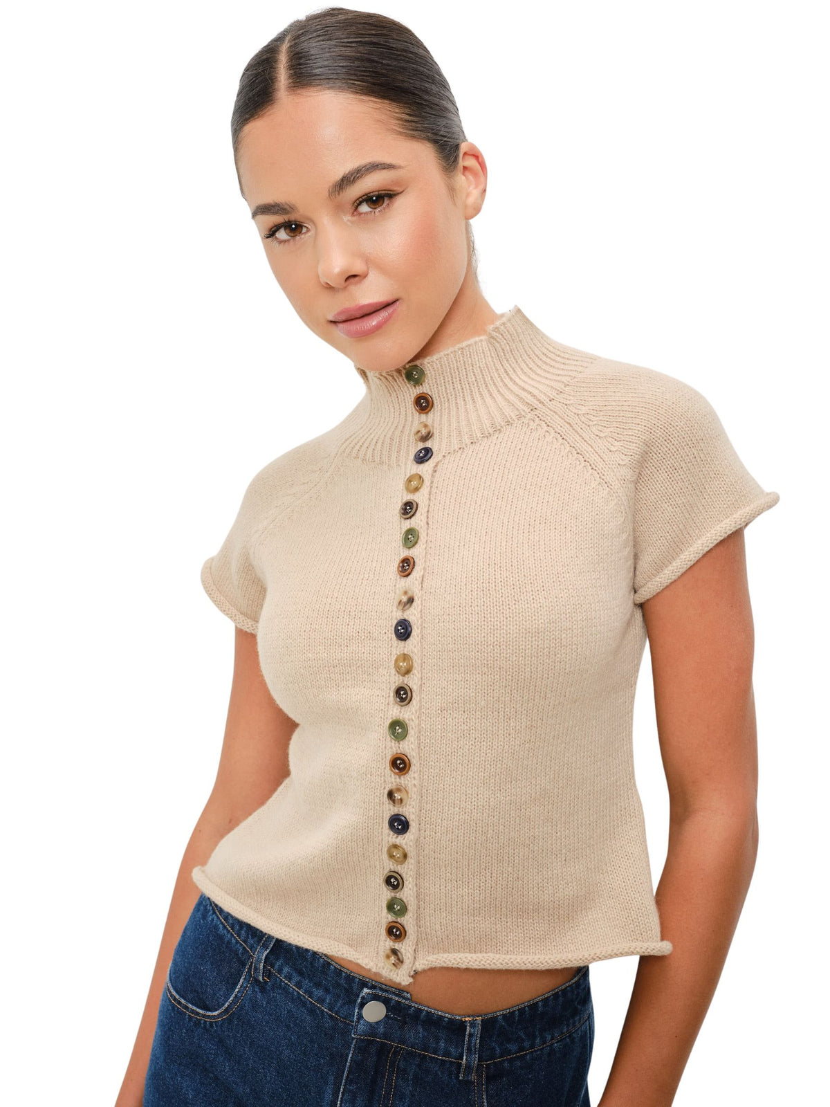Jenna Button Up Knit Top