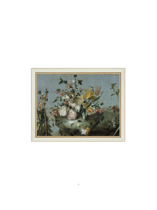 Blue Still Life with Flowers Framed Picture