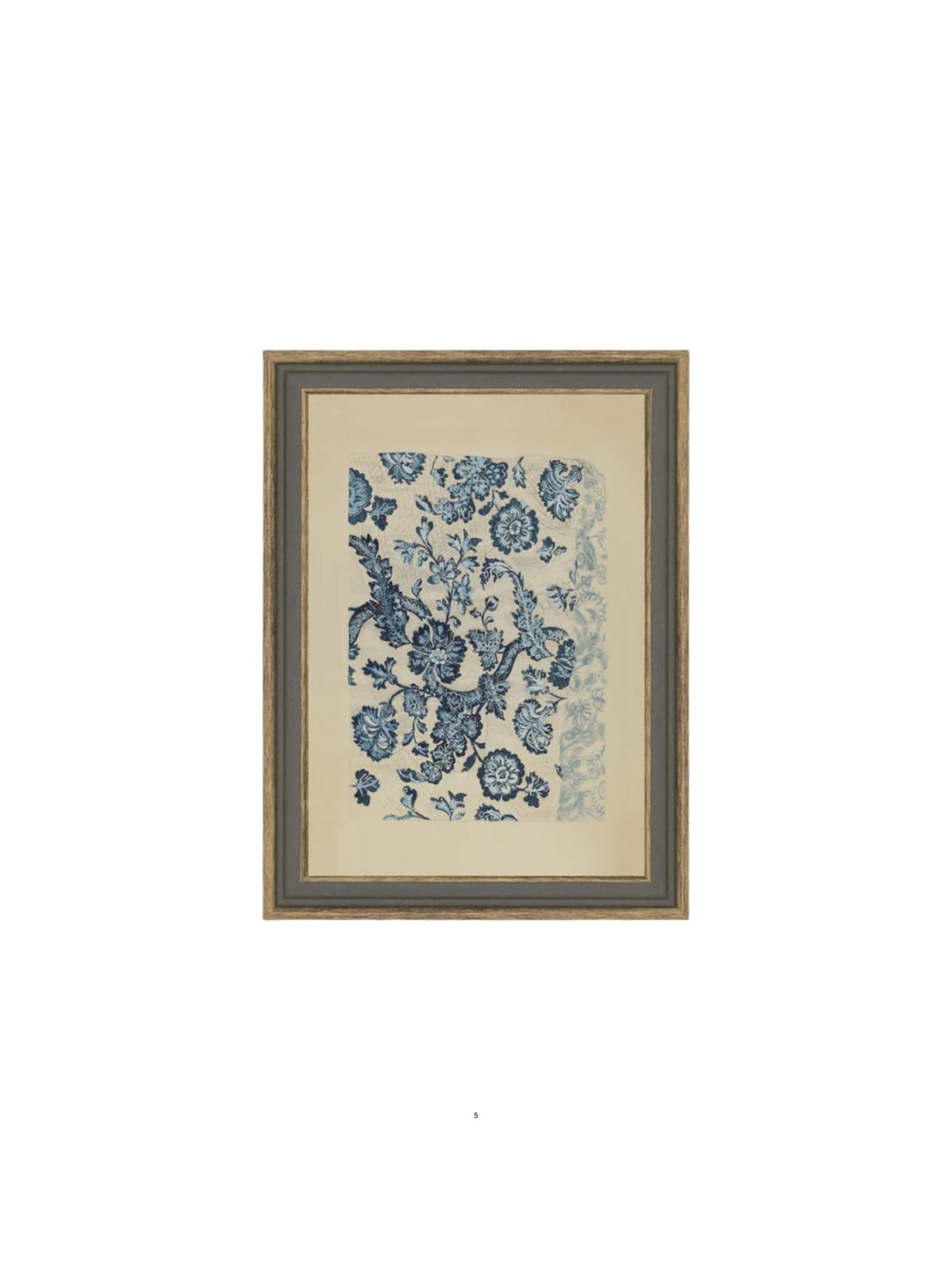 Blue Textile Pattern Framed Picture