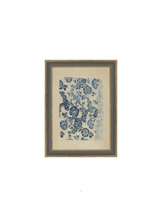 Blue Textile Pattern Framed Picture