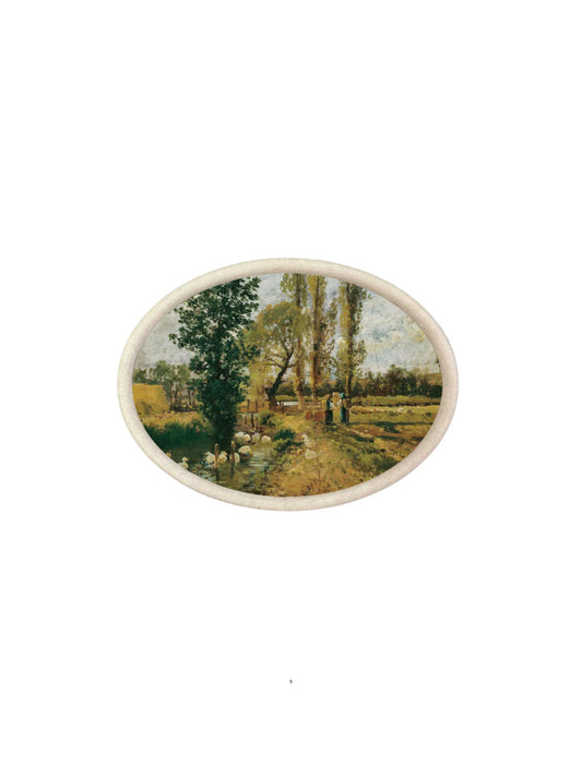 Duck Landscape Oval Framed Picture