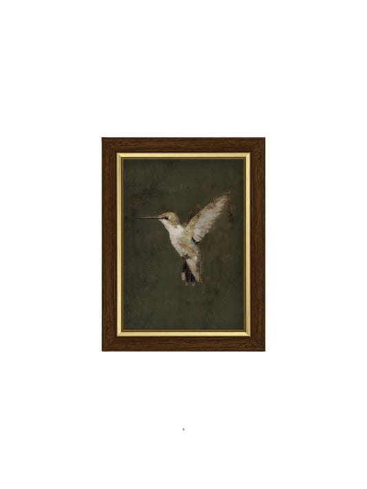 Hummingbird on Green Framed Picture