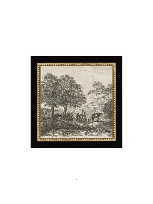 Landscape with Family under Tree Framed Picture