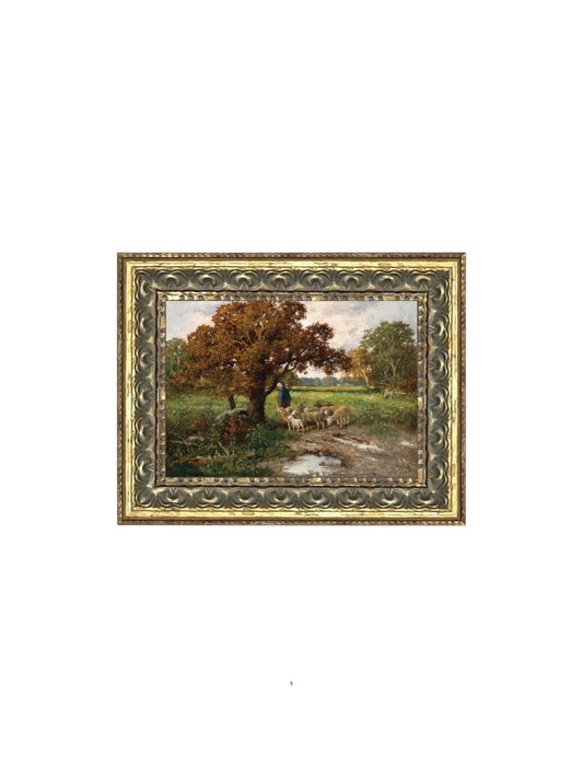 Shepherd with Flock Framed Picture