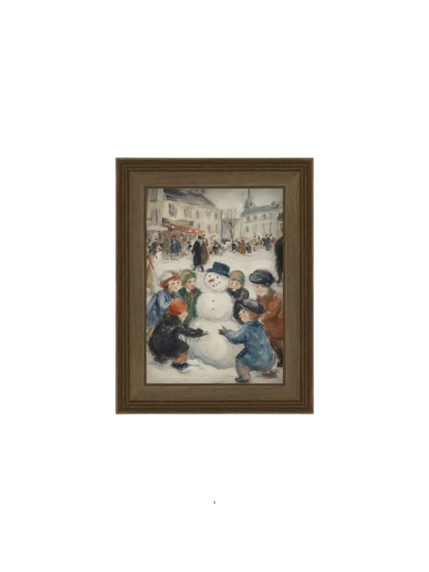 Snowman In The Square Framed Picture