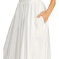 Woven Lattice Shirred Midi Skirt