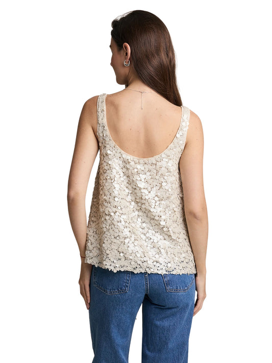 Sequin Disc Embellished Swing Tank Top