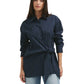 Asymmetrical Tie Waist Shirt