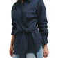 Asymmetrical Tie Waist Shirt