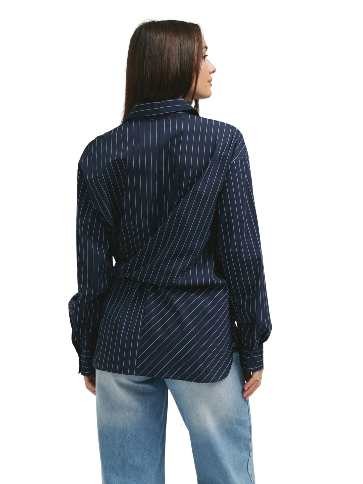 Asymmetrical Tie Waist Shirt