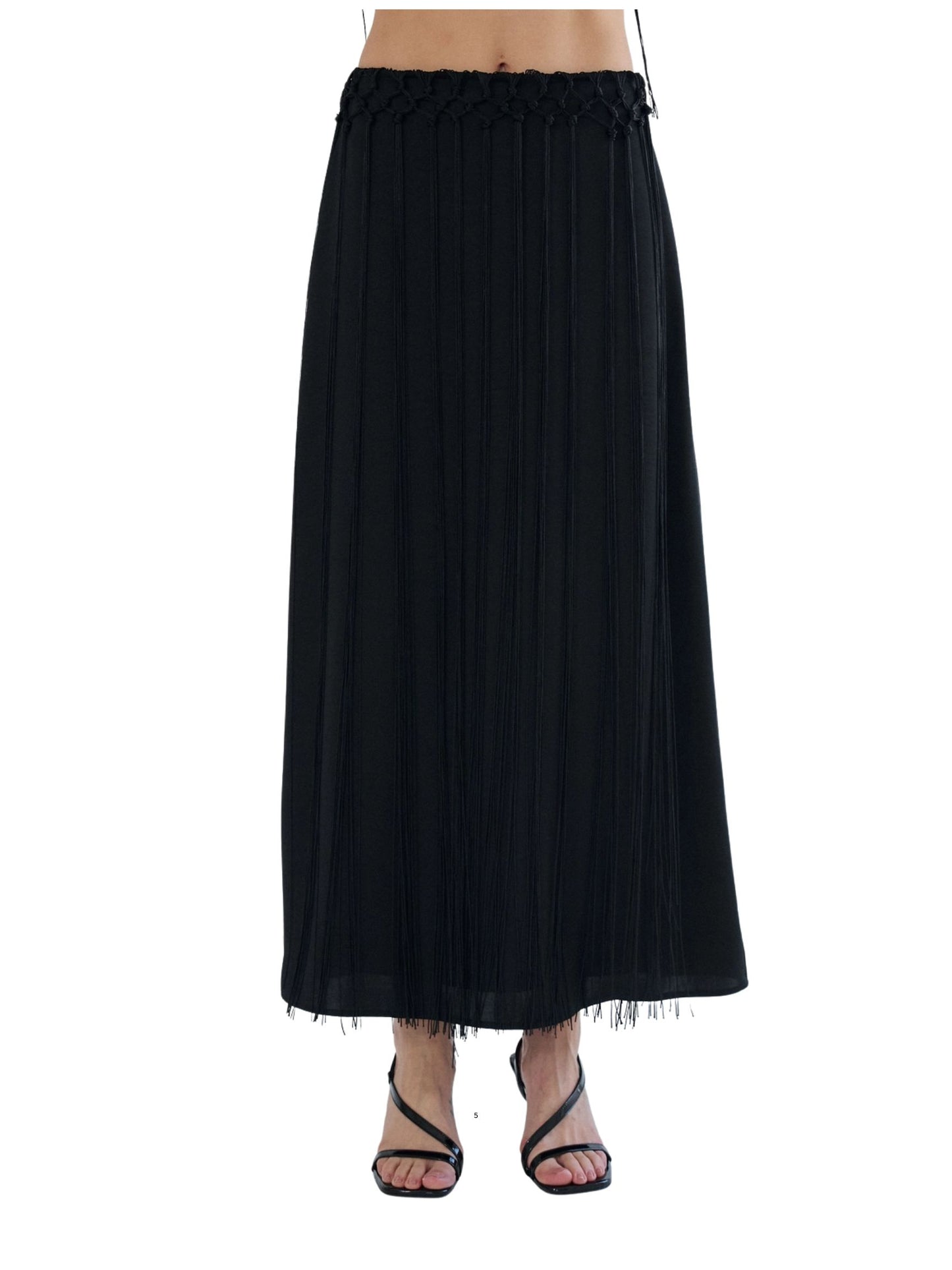 Fringe Detail Maxi Skirt