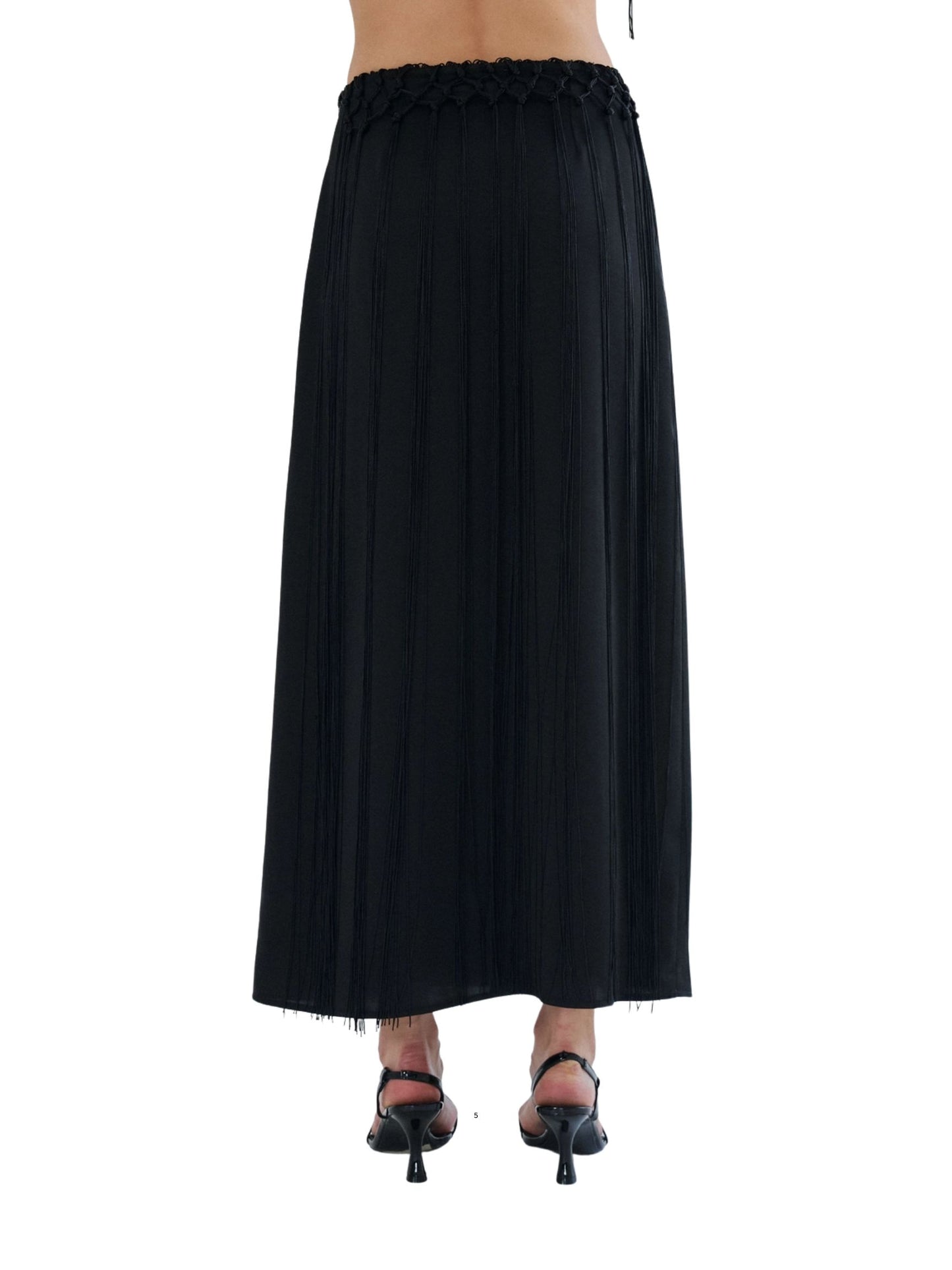 Fringe Detail Maxi Skirt
