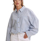 Cotton Pinstripe Oversized Boyfriend Shirt