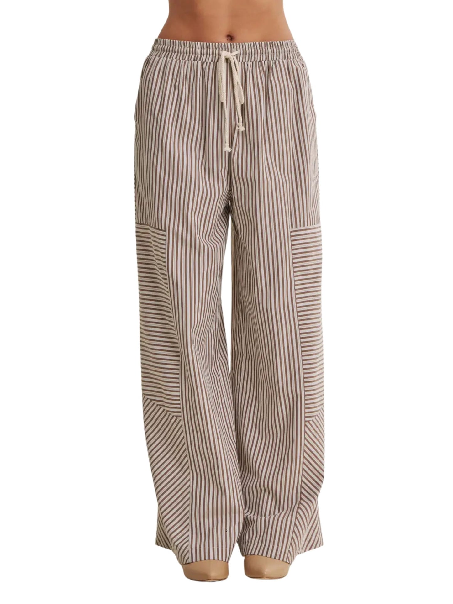 Coffee Before Noon Mixed Stripe Wide Leg Pants