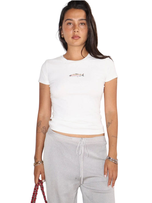 Fish Embroidered Baby Tee