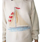 Sailboat Knit Fuzzy Sweater
