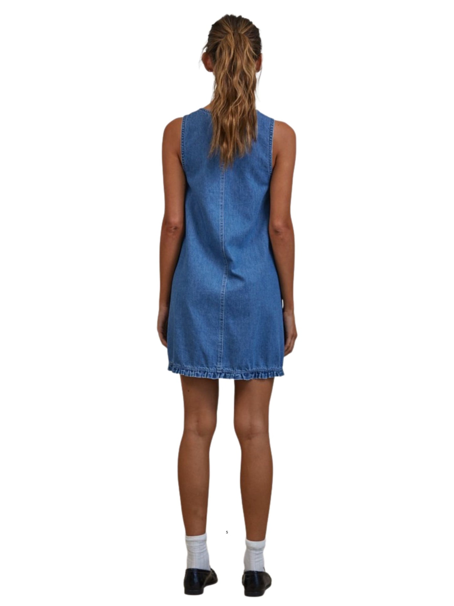 Betsy Ruffle Denim Mini Dress
