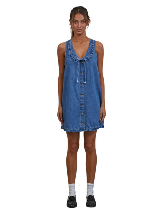 Betsy Ruffle Denim Mini Dress