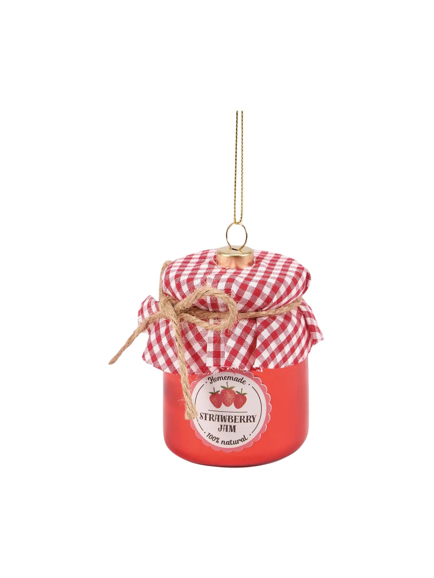 Glass Strawberry Jam Ornament