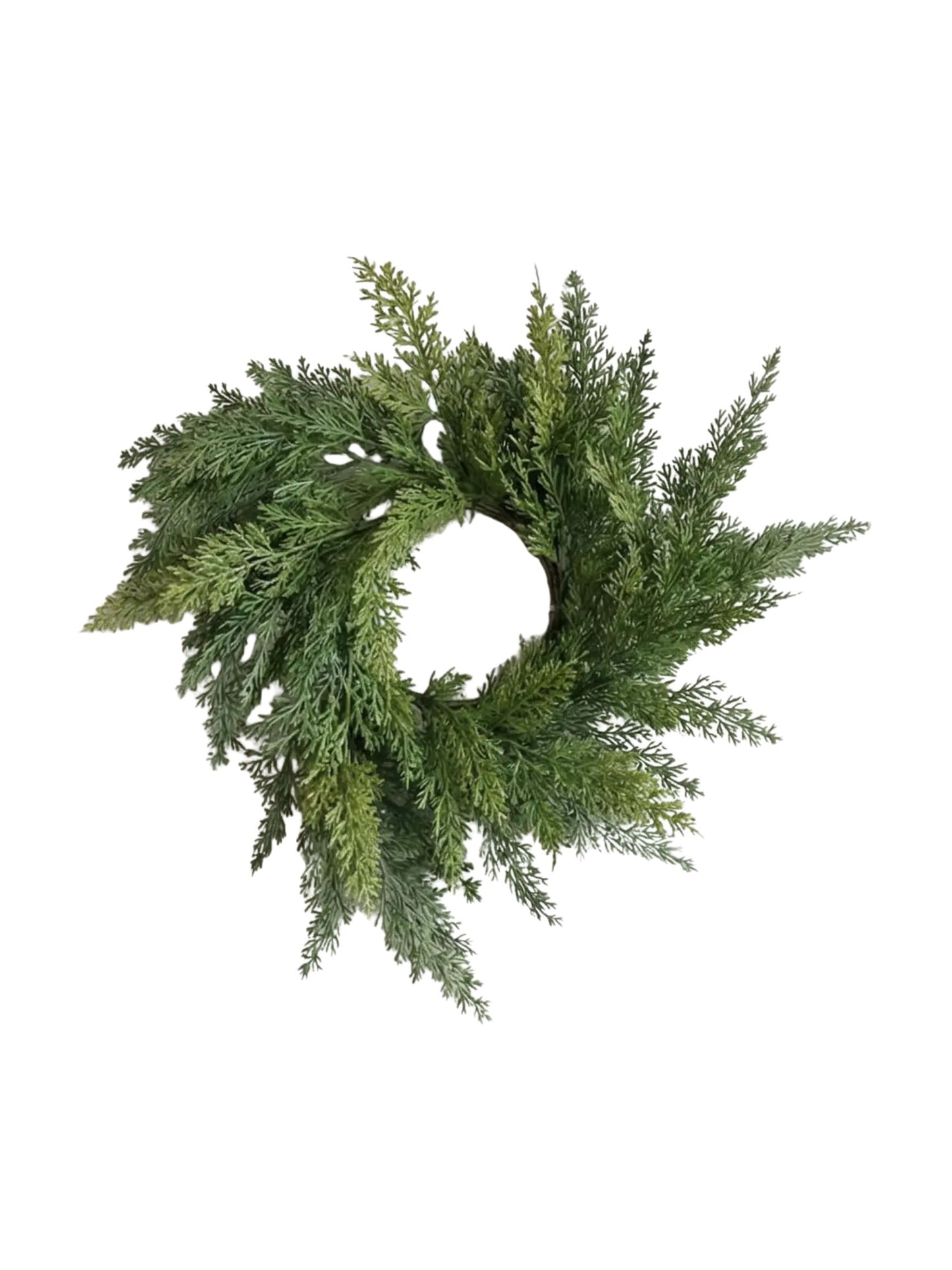 Real Touch Faux Cypress Christmas Wreath - 12" - Pick Up Only