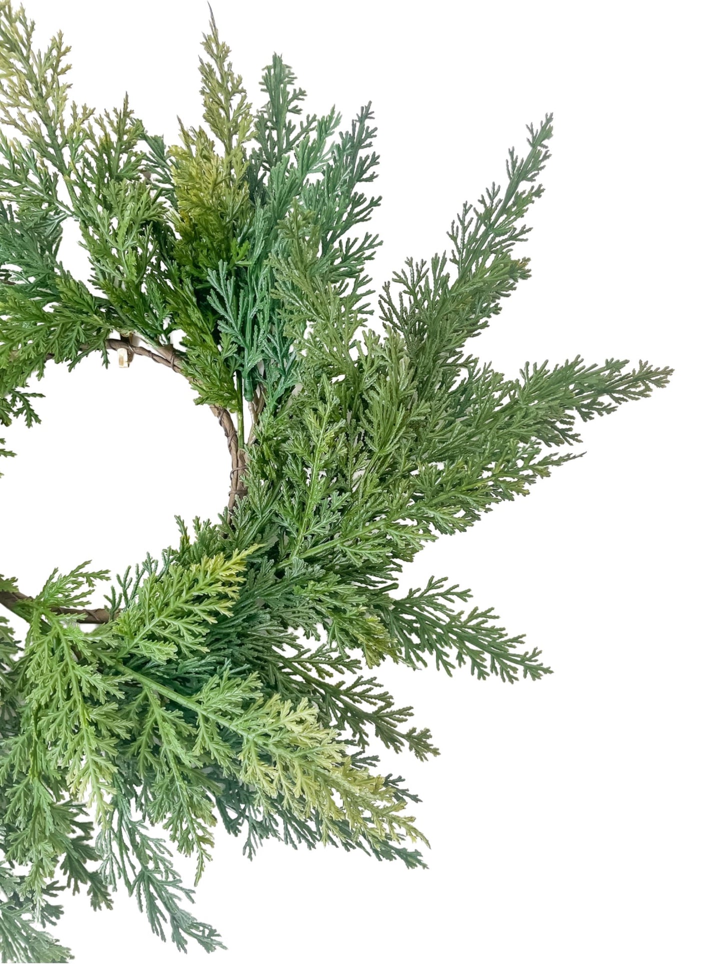 Real Touch Faux Cypress Christmas Wreath - 12" - Pick Up Only