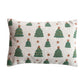 Woven Cotton Lumbar Pillow w/Tufted Christmas Trees - Embroidery & Beads (Pick Up Only)
