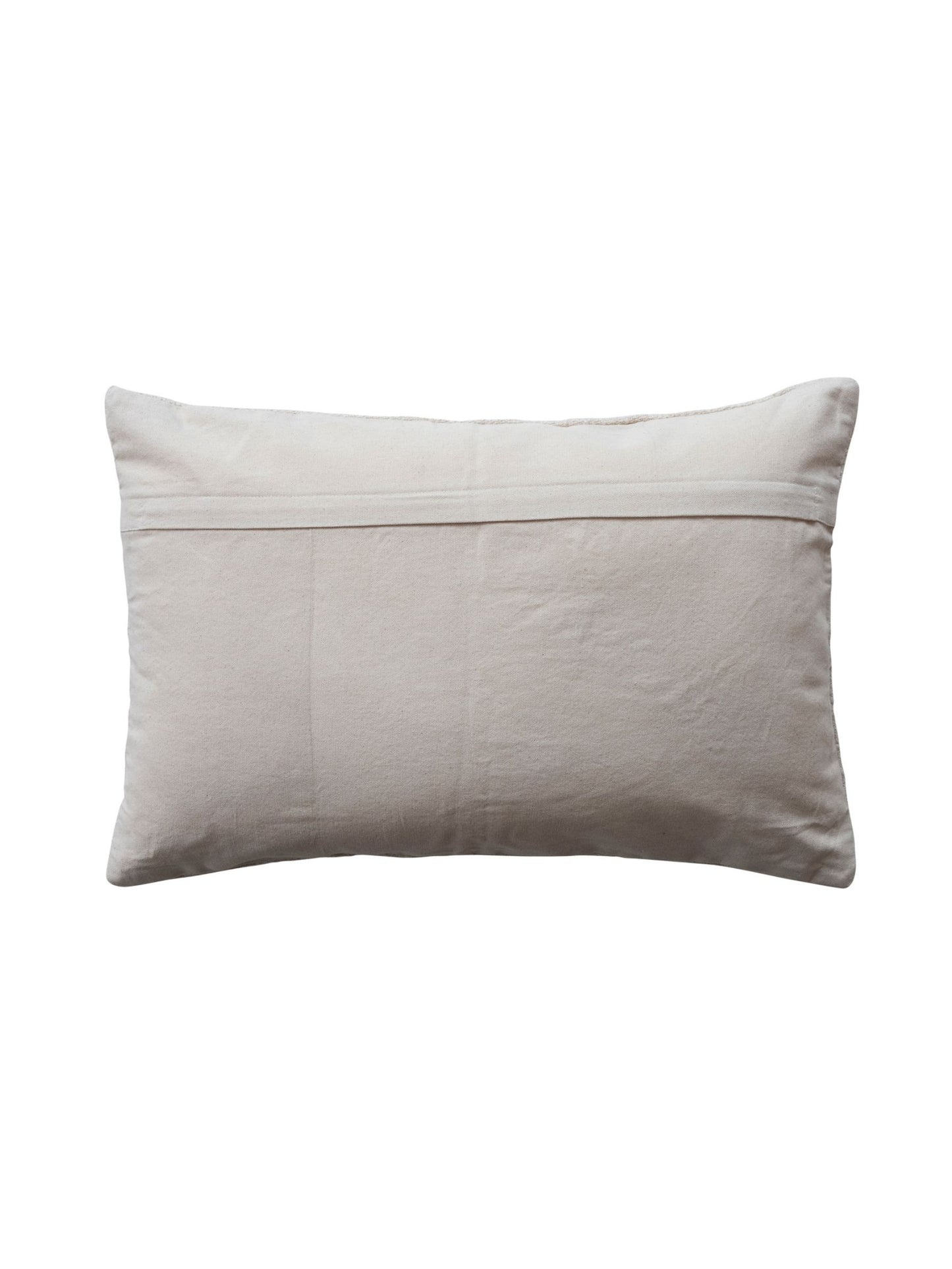 Woven Cotton Lumbar Pillow w/Tufted Christmas Trees - Embroidery & Beads (Pick Up Only)