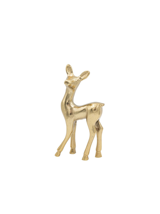 Cast Aluminum Deer w/ Gold Finish