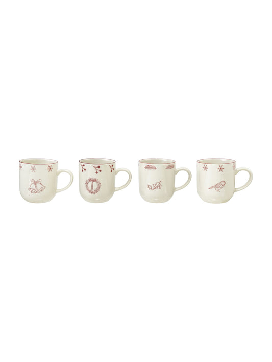 12 oz. Hand-Stamped Stoneware Mug w/Holiday Image