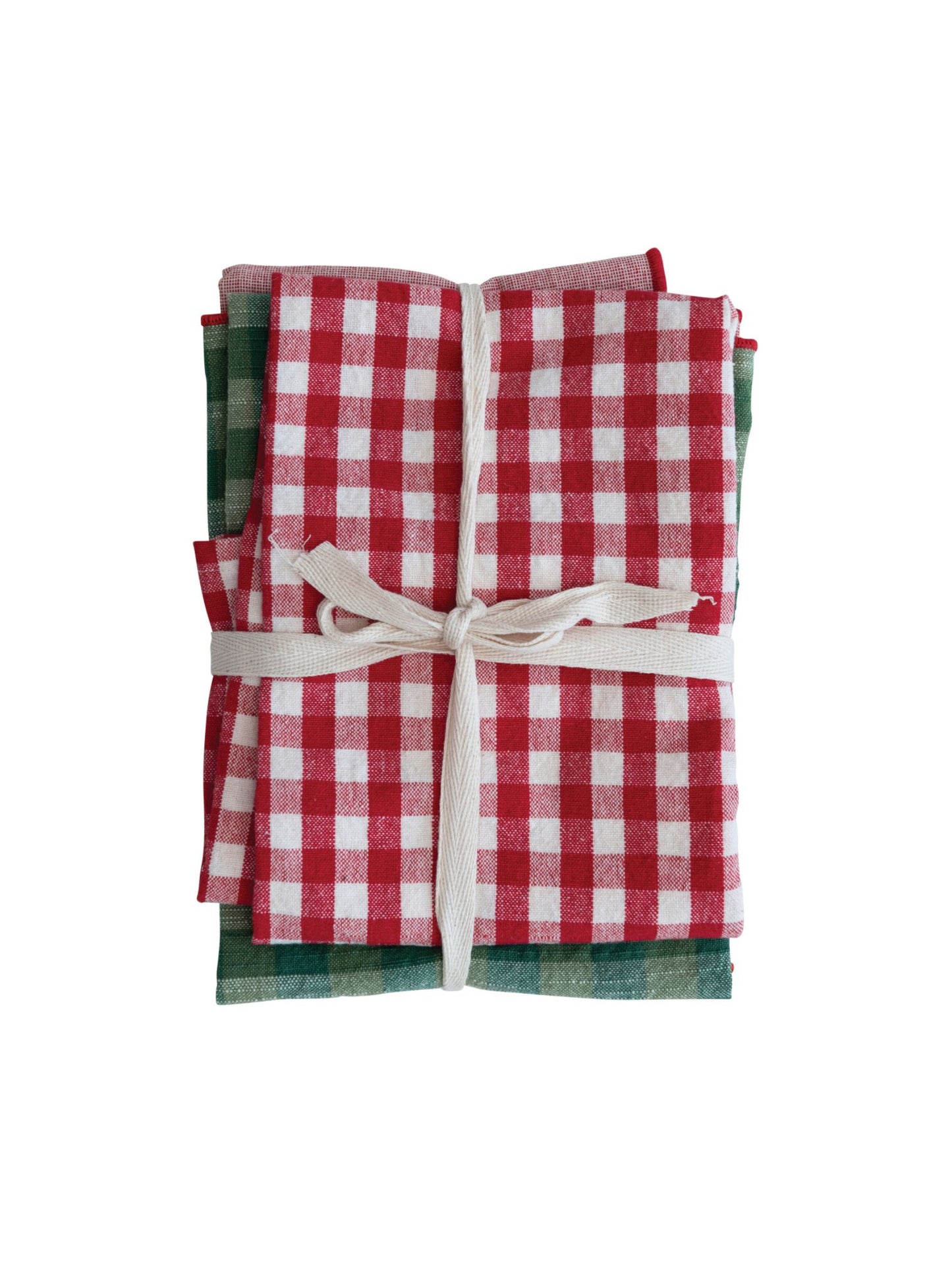 Holiday Woven Cotton Tea Towels - Set of 3