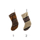 Fabric Faux Sherpa Stocking with Stripes