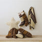 Fabric Faux Sherpa Stocking with Stripes