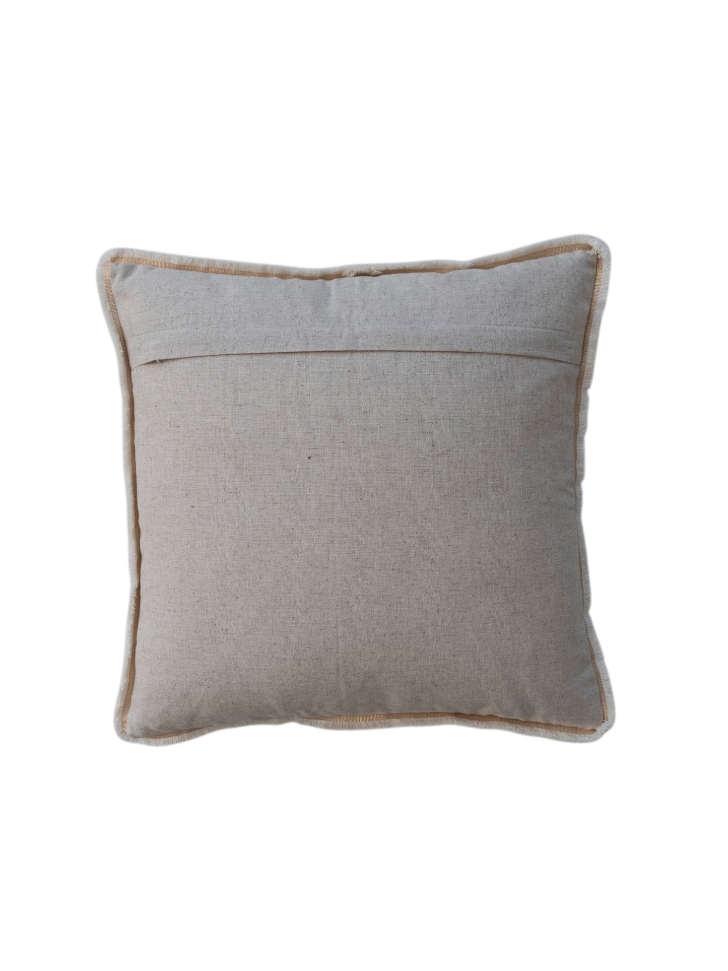 18" Square Stonewashed Cotton & Linen Pillow w/ Quilt Pattern