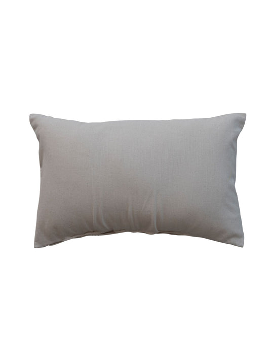 Cotton Lumbar Pillow w/ Mistletoe Pattern