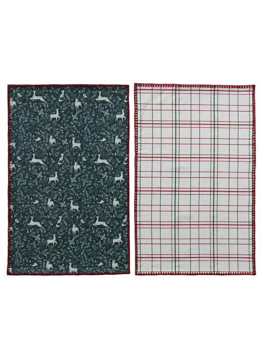 2 Tea Towels & Tree Shaped Cheese/Serving Board