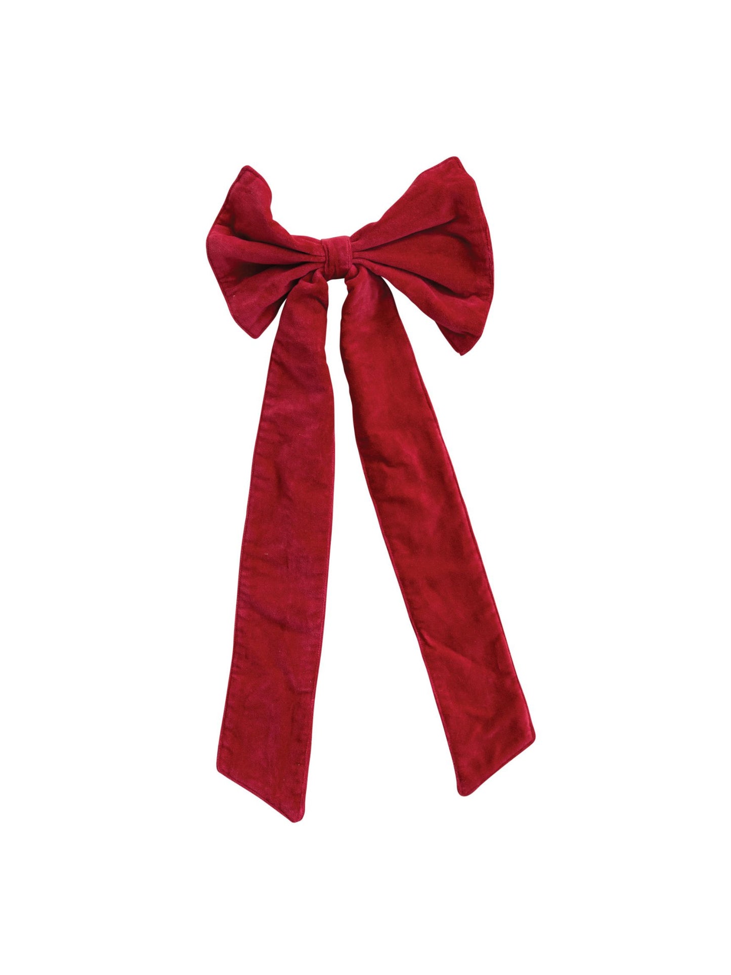 Cotton Velvet Clip-on Bow
