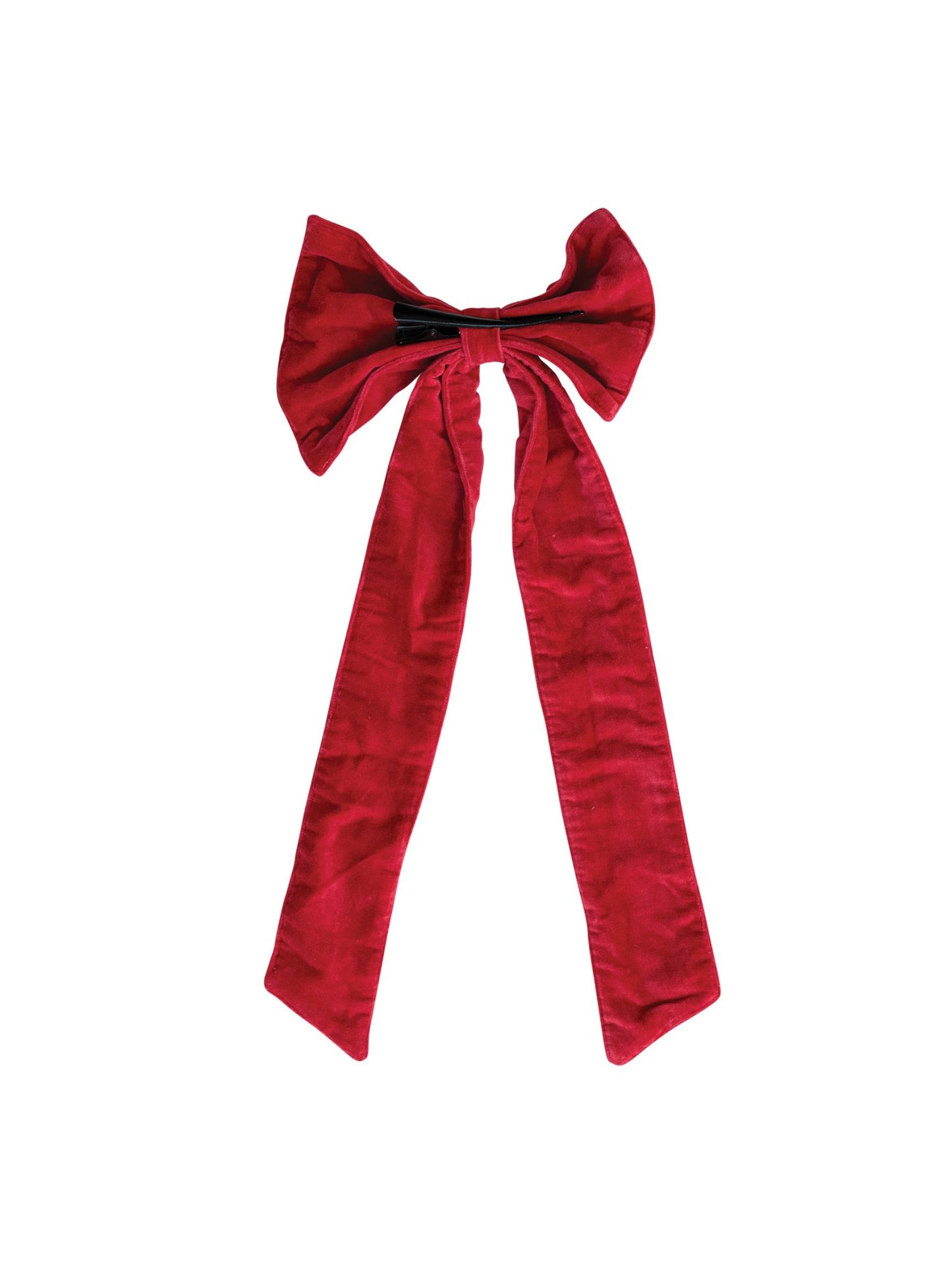 Cotton Velvet Clip-on Bow