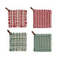 Cotton Crocheted Pot Holder w/ Leather Loop