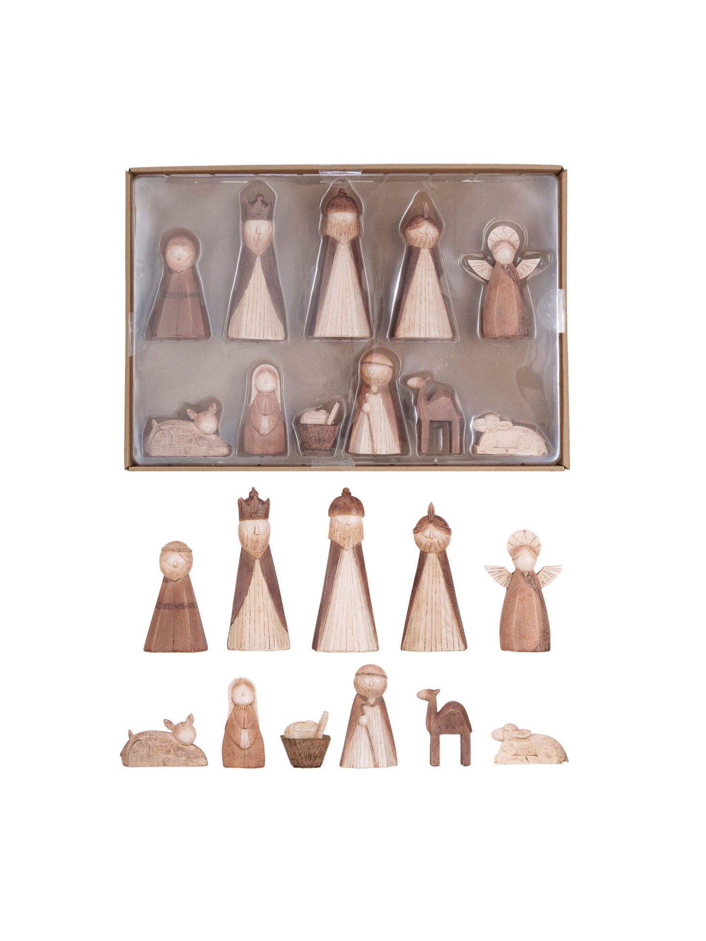 Resin Nativity w/ Wood Finish