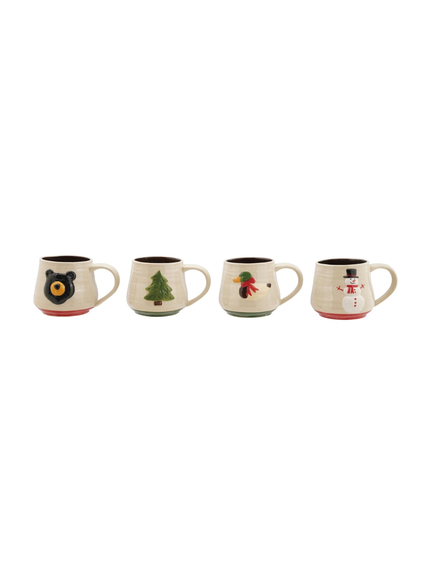 14 oz. Hand-Painted Stoneware Mug w/ Embossed Icon