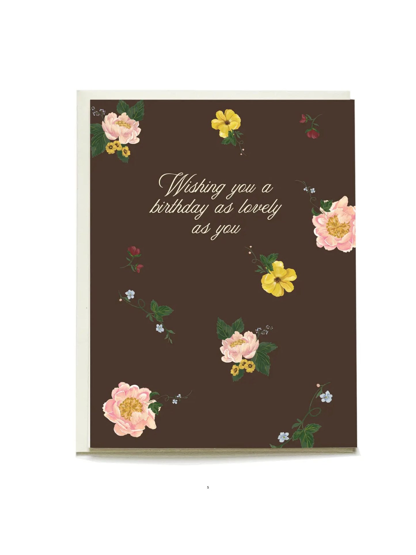 Chocolate and Peony Birthday Card