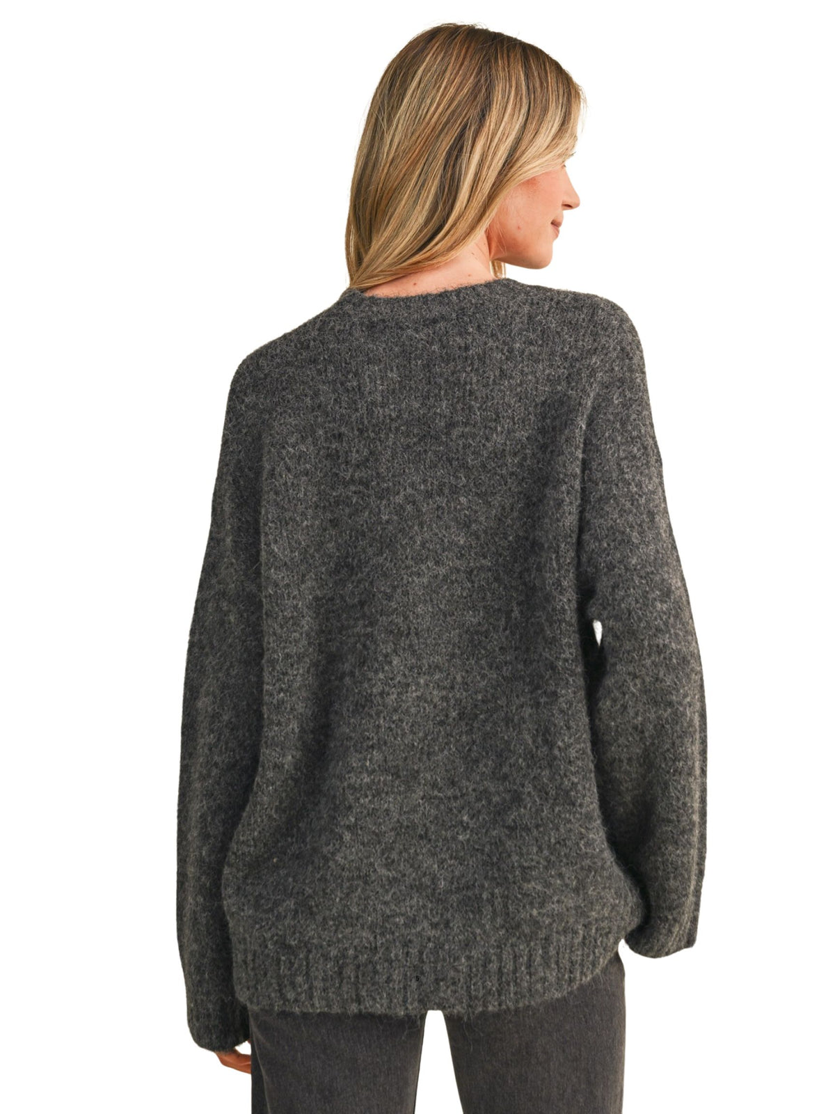 Fuzzy Sheep Motif Sweater Pullover