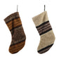 Fabric Faux Sherpa Stocking with Stripes