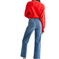 Mid Rise Slim Wide Leg Denim