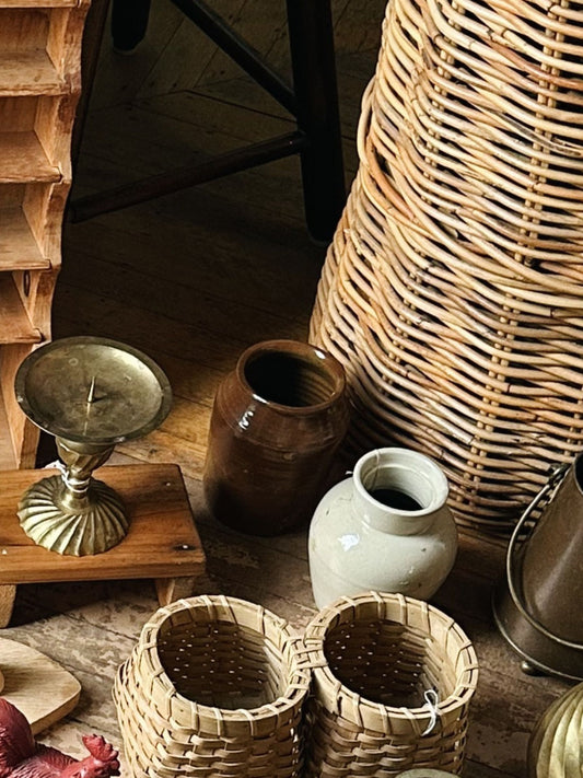 Vintage Small Brown Crock / Vase