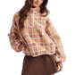 Plaid Sherpa Fleece Snap Pullover
